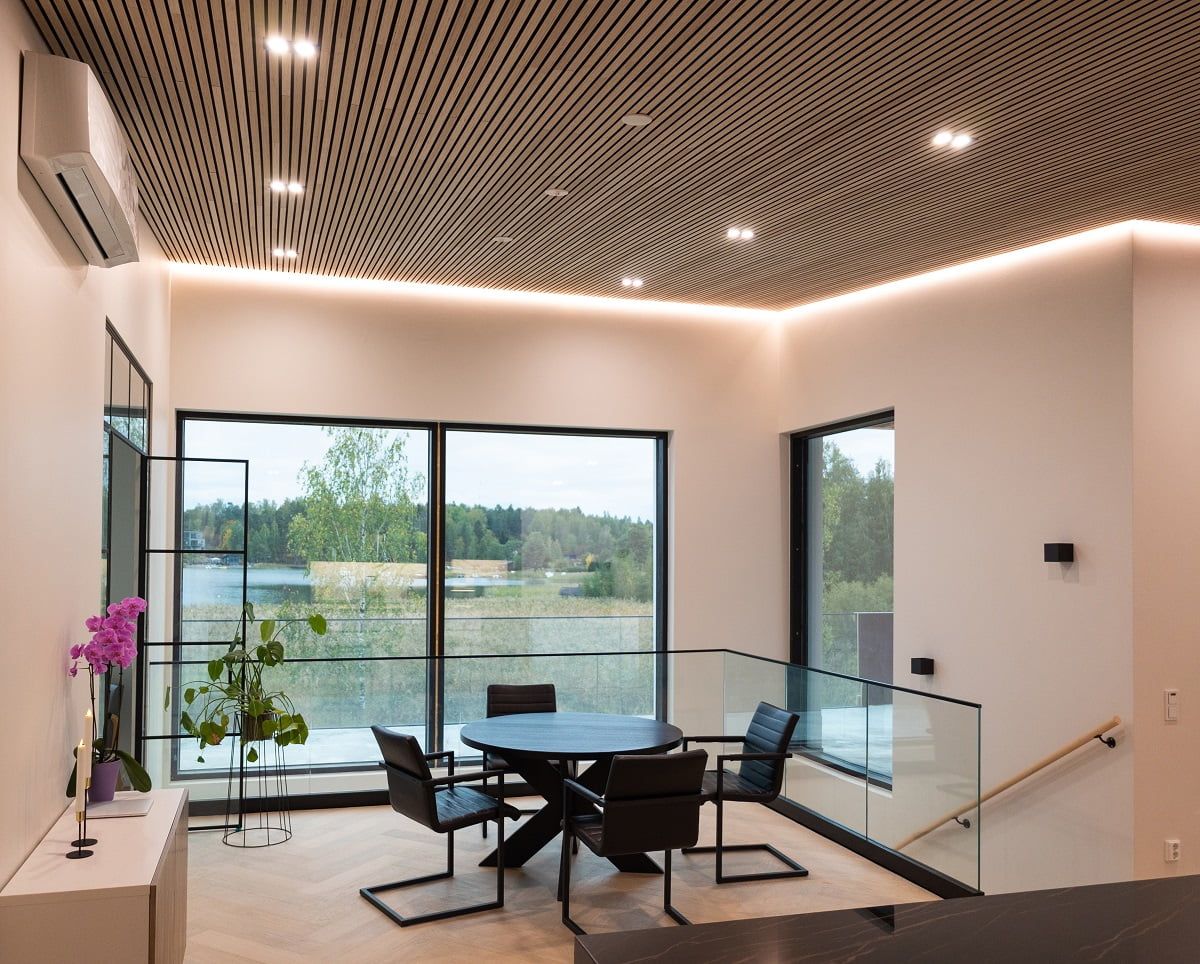 Stylish variable lighting can be programmed to the desired level in KNX automation. © LedStore.fi